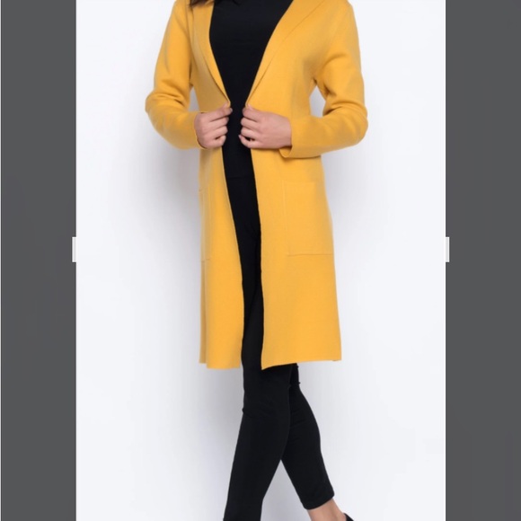 Frank Lyman Design Mustard Cardigan with Hoodie Size S - Picture 1 of 7